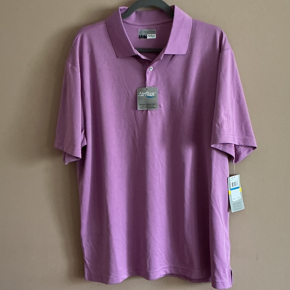 NWT PGA Tour Lavender Short-Sleeve Polo